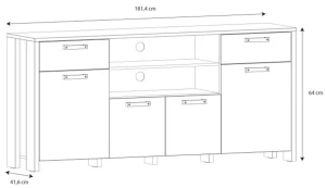 Szeroka komoda industrialna Clif CLFK242-C546 Meble Forte 4