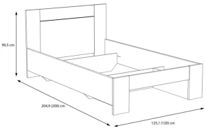 Młodzieżowe łóżko 120x200 Clif CLFL1121-C546 Meble Forte 2