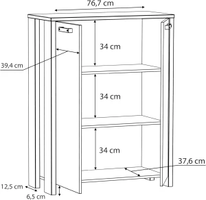 Szafka z półkami wewnątrz Clif CLFR325-C546 Meble Forte 3