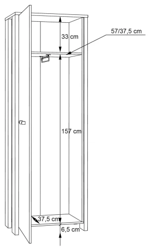 Szafa ubraniowa do przedpokoju Clif CLFS711-C546 Meble Forte 3