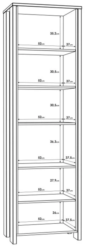 Wysoka witryna industrialna Clif CLFV711-C546 Meble Forte 3