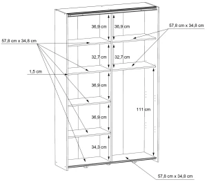 Szafa dwudrzwiowa Ozzula OZLS722X7-C754 Meble Forte 3