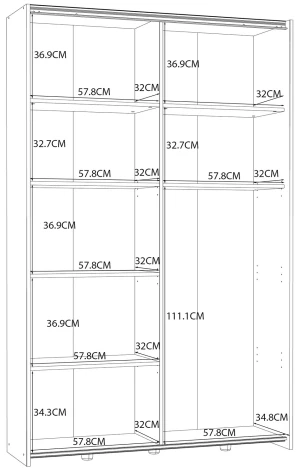 Dwudrzwiowa szafa Ozzula OZLS62237-Q45F Meble Forte 3