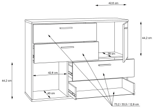 Komoda dwudrzwiowa Skive SKVK46-P79 Meble Forte 3