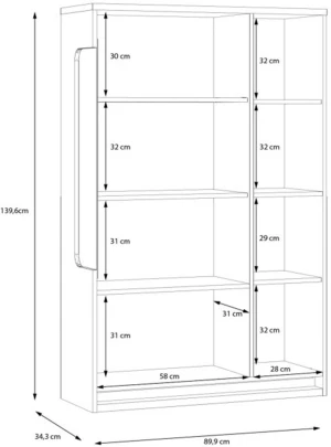 Dwudrzwiowa witryna Attention ATNV511RB-M743 Meble Forte 3