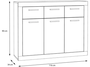 Komoda trzydrzwiowa Baccio BCCK231-C264 Meble Forte 2