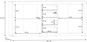 Komoda czterodrzwiowa Baccio BCCK251-M958 Meble Forte 3