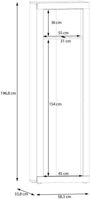 Szafa ubraniowa Baccio BCCS811-C830 Meble Forte 5