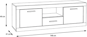 Szafka RTV dwudrzwiowa Baccio BCCT134-C804 Meble Forte 2