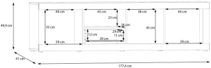 Szafka RTV trzydrzwiowa Baccio BCCT141R-M958 Meble Forte 3