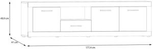 Szafka RTV trzydrzwiowa Baccio BCCT141R-M958 Meble Forte 2