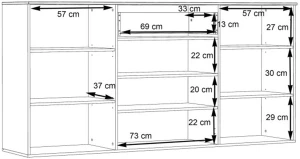 Komoda trzydrzwiowa Como COMK233BT-C175 Meble Forte 3