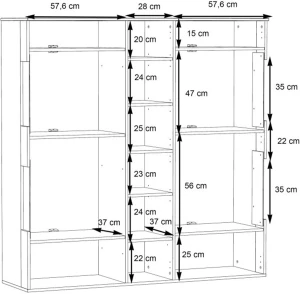 Witryna trzydrzwiowa Como COMV521B-C175 Meble Forte 3