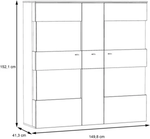 Witryna trzydrzwiowa Como COMV521B-C175 Meble Forte 2