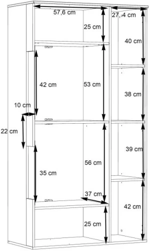 Witryna dwudrzwiowa Como COMV623LB-C175 Meble Forte 3
