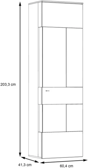 Wysoka witryna Como COMV711RB-C175 Meble Forte 2