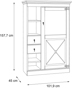 Witryna jednodrzwiowa Encanto ENCV522R-S13 Meble Forte 2