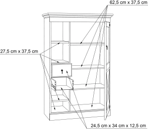 Witryna jednodrzwiowa Encanto ENCV522R-S13 Meble Forte 3