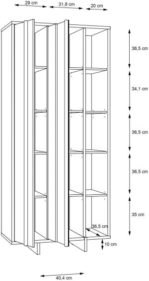 Witryna dwudrzwiowa Jokkaz JKZV721L-M559 Meble Forte 3