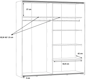 Szafa dwudrzwiowa Kaikais KAIS82241-120 Meble Forte 3