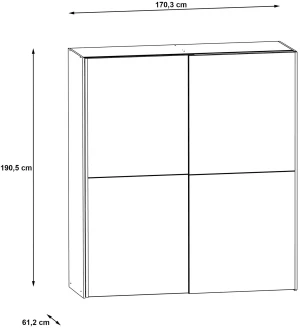 Szafa dwudrzwiowa Kaikais KAIS82241-U27 Meble Forte 2