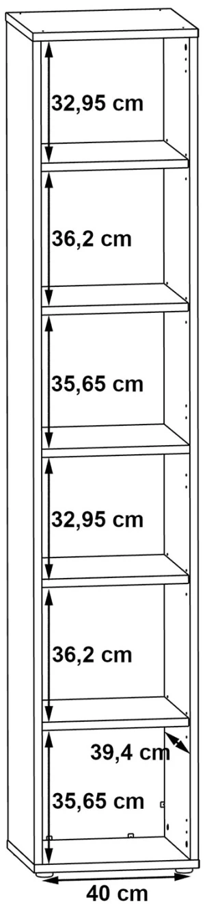 Regał jednodrzwiowy L/P Keflavik KFLR812-J53 Meble Forte 3