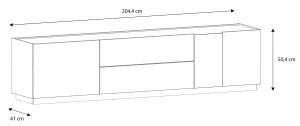 Szafka RTV pod telewizor Lewisville  LWST131-M742 Meble Forte 4