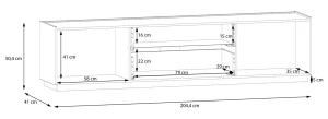 Szafka RTV pod telewizor Lewisville  LWST131-M829B Meble Forte 5