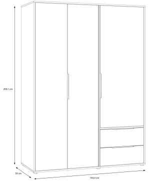 Duża Szafa na ubrania Orkney OKYS831-D108 Meble Forte 6