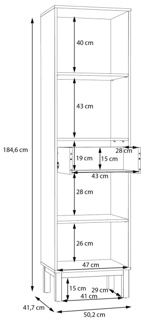 Podłużna Witryna Penkridge PKDV711-M848 Meble Forte 6