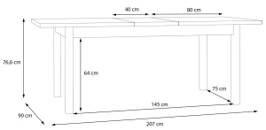 Stół rozkładany Penkridge TBLT7029-M848 Meble Forte 4