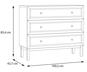 Komoda do sypialni Penkridge PQRK212-M848 Meble Forte 3