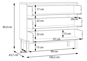 Komoda do sypialni Penkridge PQRK212-M848 Meble Forte 4