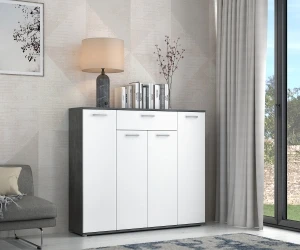 Komoda Biały/Beton ciemnoszary Rypsyma RPSK341-C592 Meble Forte 7
