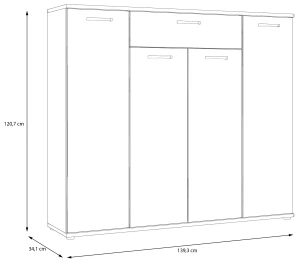Komoda Biały/Beton ciemnoszary Rypsyma RPSK341-C592 Meble Forte 4