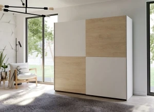 Przesuwna szafa w kolorze Biały+Dąb Puccini Schach&matt SHMS32231-M870 Meble Forte 7