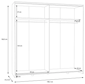 Szafa z lustrem w kolorze Biały+Biały połysk Schach&matt SHMS42233-C04 Meble Forte 5