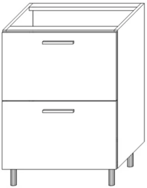 60 dolna dwie szuflady (Comfortbox) Gama 1