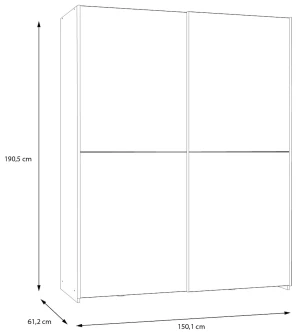 Biała przesuwna Szafa 150 cm Schach&matt SHMS72231-120 Meble Forte 4