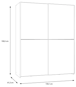Szafa 150 cm w kolorze Biały+Dąb Puccini Schach&matt SHMS72231-M870 Meble Forte 4