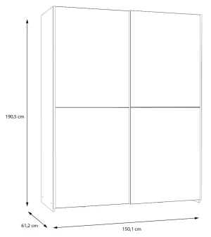 Biała Szafa 150 cm z lustrem Schach&matt SHMS72233-120 Meble Forte 4