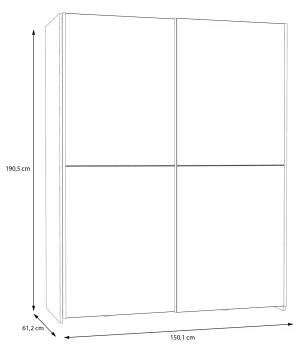 Biała Szafa 150 cm z dużym lustrem Schach&matt SHMS72235-120 Meble Forte 4