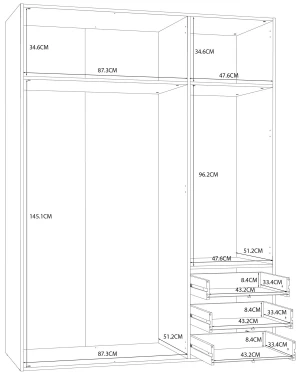 Szafa ubraniowa Brooklyn BRKS831-D30F Meble Forte 4
