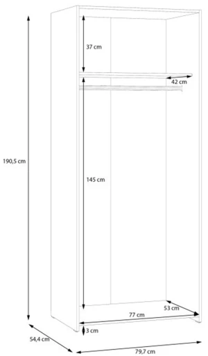 Podłużna Szafa Econobox 2 ECBS822-120 Meble Forte 4
