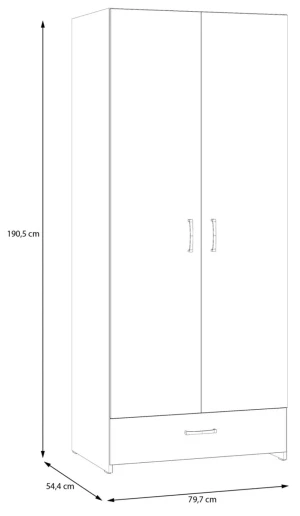 Biała Szafa Econobox 2 ECBS823-120 Meble Forte 3