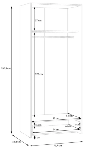 Biała Szafa Econobox 2 ECBS823-120 Meble Forte 4