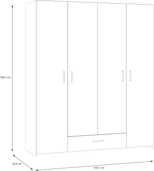 Duża Szafa ubraniowa Econobox 2 ECBS842-120 Meble Forte 3
