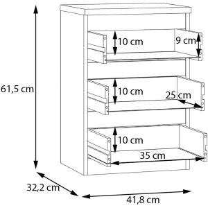 Trzyszufladowa Biała Komoda Edmore EMOK111-120 Meble Forte 4