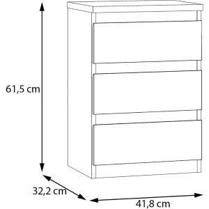 Trzyszufladowa Biała Komoda Edmore EMOK111-120 Meble Forte 3