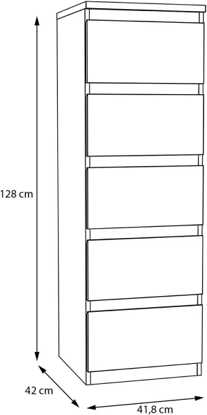 Wąska Biała Komoda Edmore EMOK311-120 Meble Forte 3